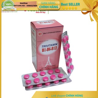 Trivitamin 3b b1- b6 - b12 hộp 100 viên nén - bổ sung vitamin b1- b6 - b12