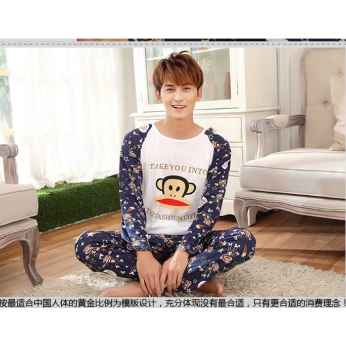 Áo Thun In Hình Chú Khỉ Mặc Đồ Ngủ Thời Trang Dành Cho Nam
