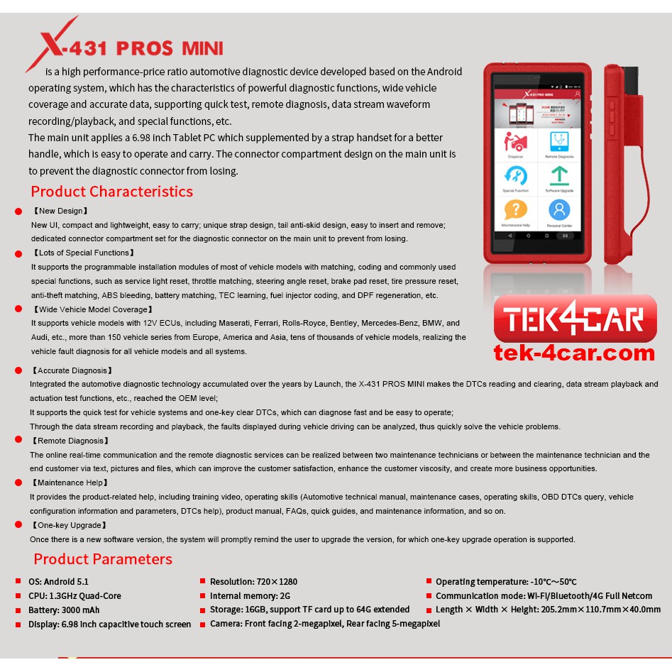 Máy Chẩn Đoán Ô Tô Launch X431 Pro Mini