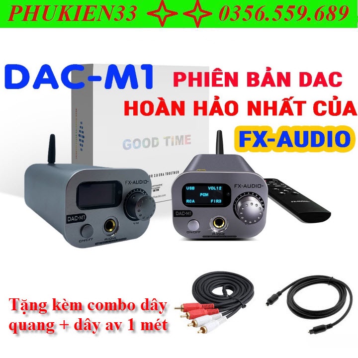 Bộ Giải Mã Âm Thanh 768kHz DS512 Bluetooth 5.0 FX-Audio DAC M1 - Kèm Combo quà tặng trị giá 159k