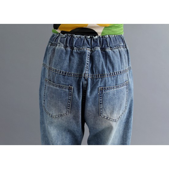 G483 Quần baggy bò big size freesize cạp chun thoải mái in họa tiết mới lạ cá tính năng động