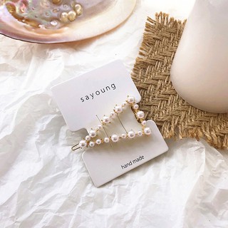 Kẹp tóc dạng bấm đính hạt