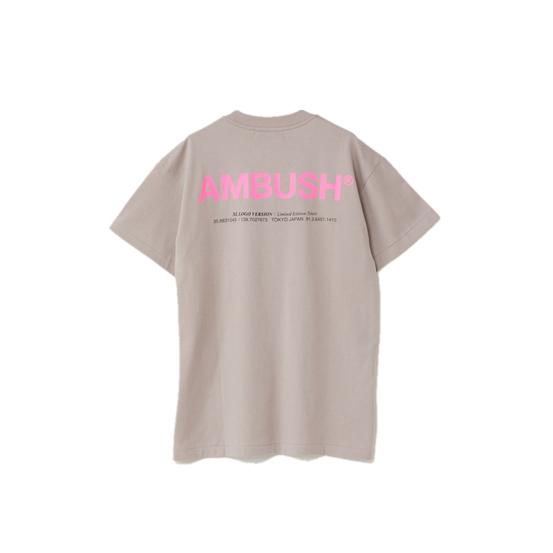 Áo thun tay ngắn cổ tròn in logo Ambush phản quang cho nam nữ