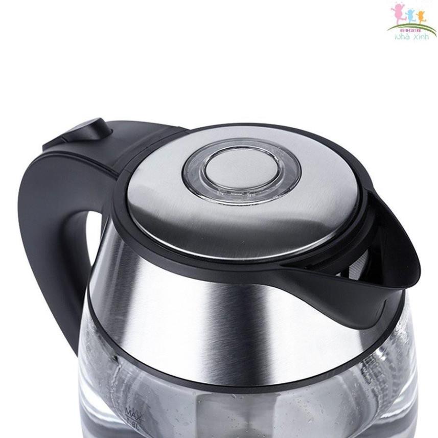 Ấm siêu tốc thủy tinh Lock&amp;Lock EJK418SLV 1.8L 1850W (Màu bạc) (NhaXinh)