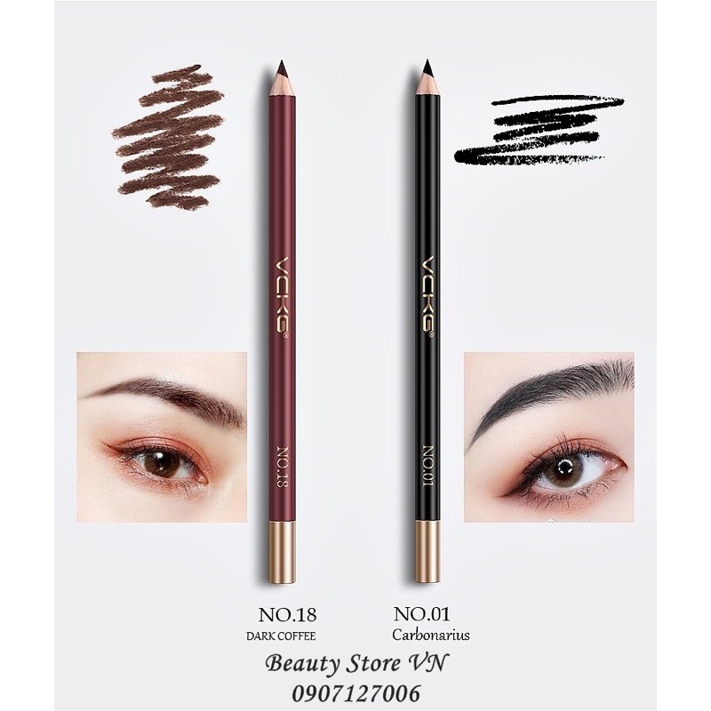 Chì Kẻ Mắt Chống Nước Kèm Đồ Chuốt Waterproof Eyeliner Pencil | BigBuy360 - bigbuy360.vn