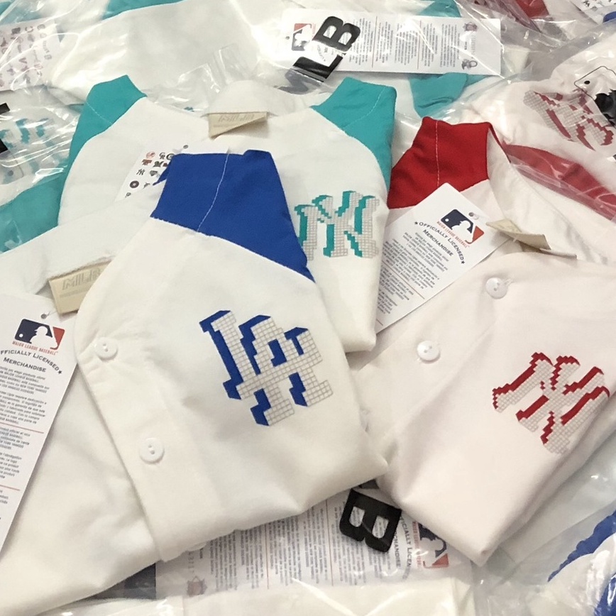 Đồ bộ cộc tay bé trai - Set bộ bóng chày MLB cho bé trai size 90-150