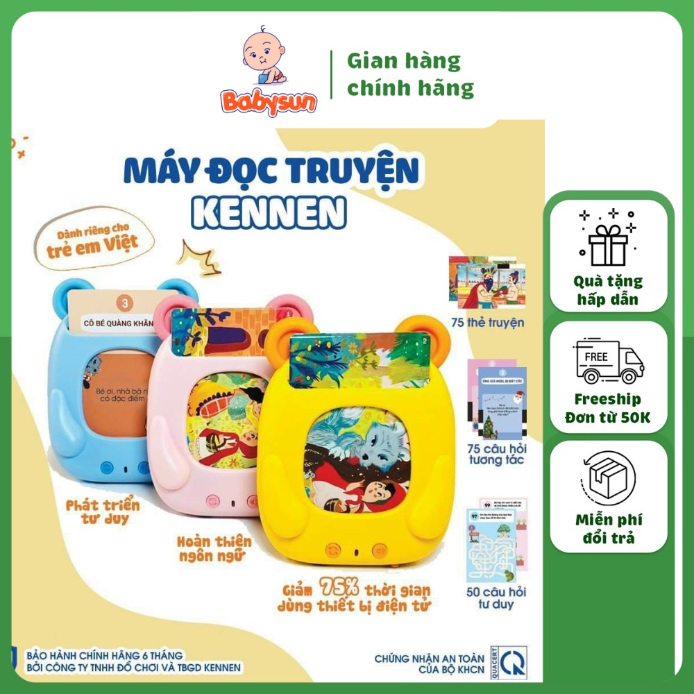 Máy đọc truyện cổ tích cho bé Kennen- Máy đọc thẻ truyện tranh tư duy bảo hành 6 tháng