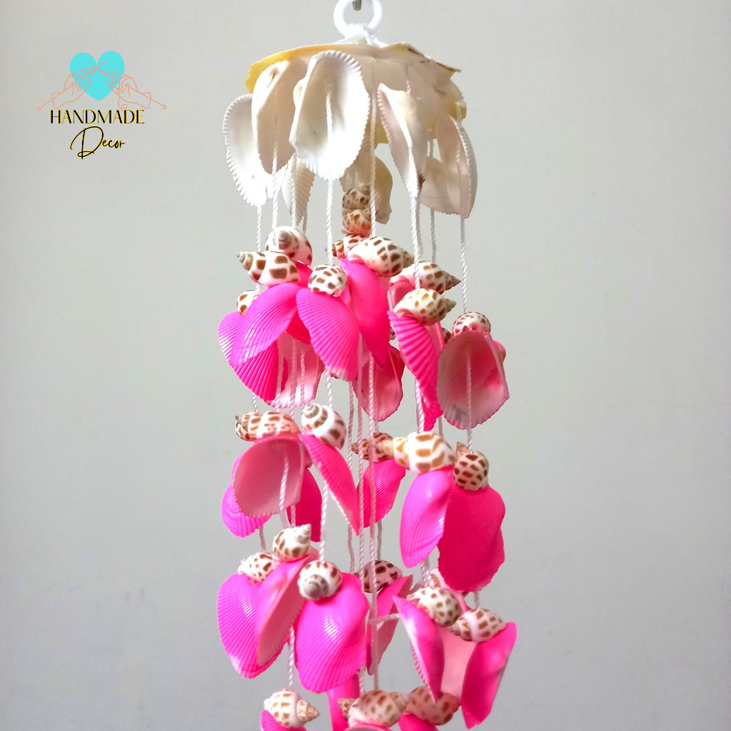 Chuông gió treo cửa làm từ  vỏ sò trang trí ,decor phong cách biển