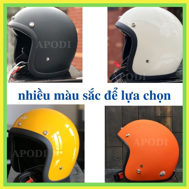 Mũ bảo hiểm 3/4 đầu chính hãng nón bảo hiểm màu sắc đa dạng trẻ chung lót đệm mút xốp EPS và vải thoáng khí