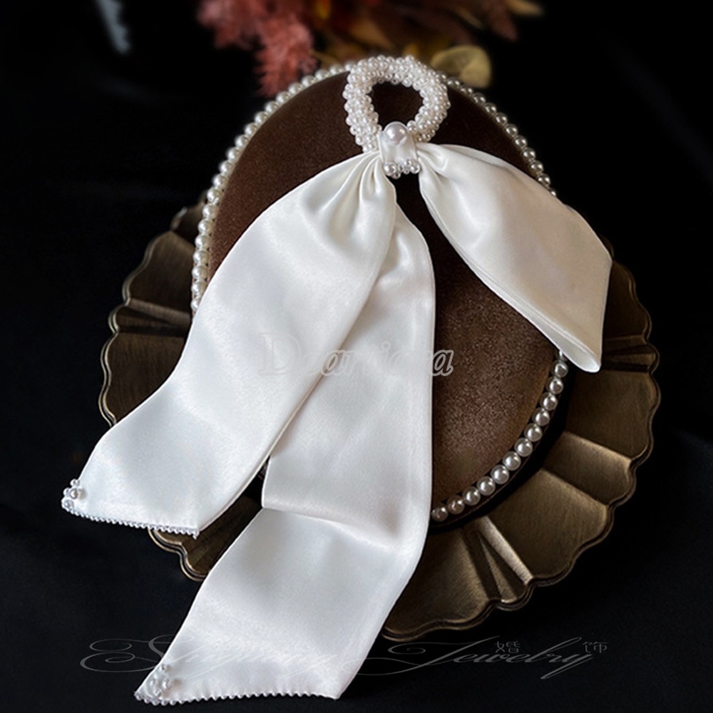 Dây Buộc Tóc Thắt Nơ Đính Hạt Thời Trang Cho Cô Dâu