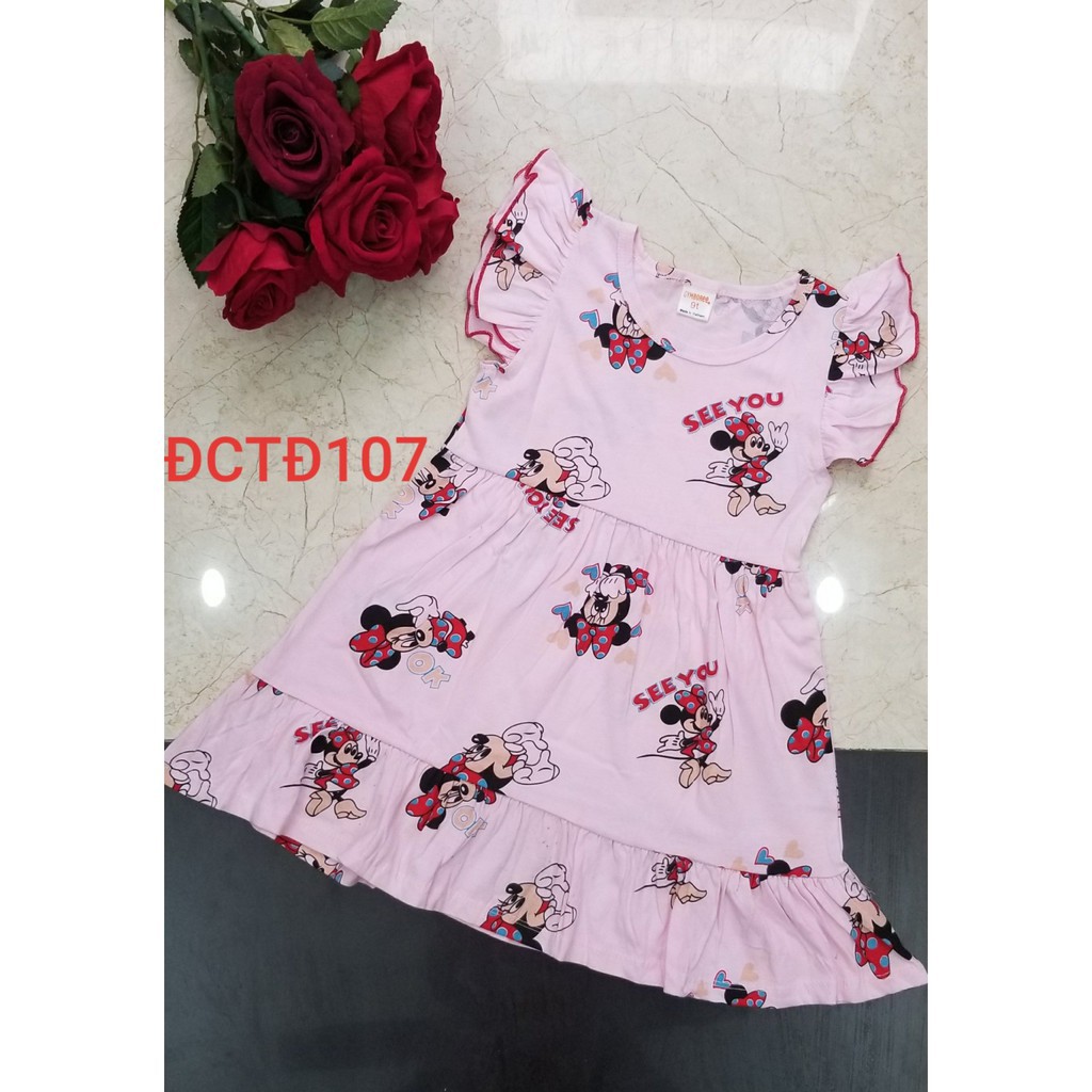 Đầm cánh tiên dáng đuôi cá thun cotton size đại cho bé gái 21 đến 33kg - Đầm váy bé gái