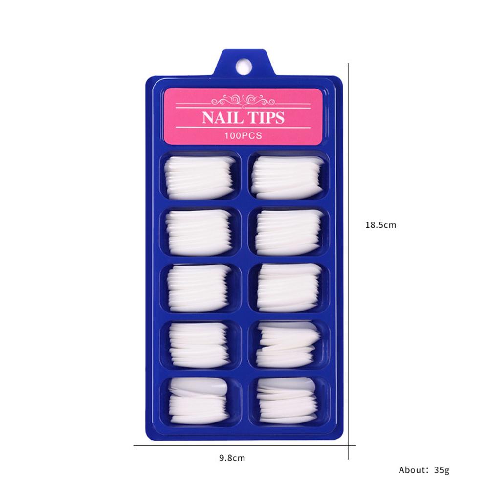 Set 100 Móng Tay Giả Che Phủ Toàn Diện Màu Sắc Tinh Khiết Trang Trí Cho Nữ