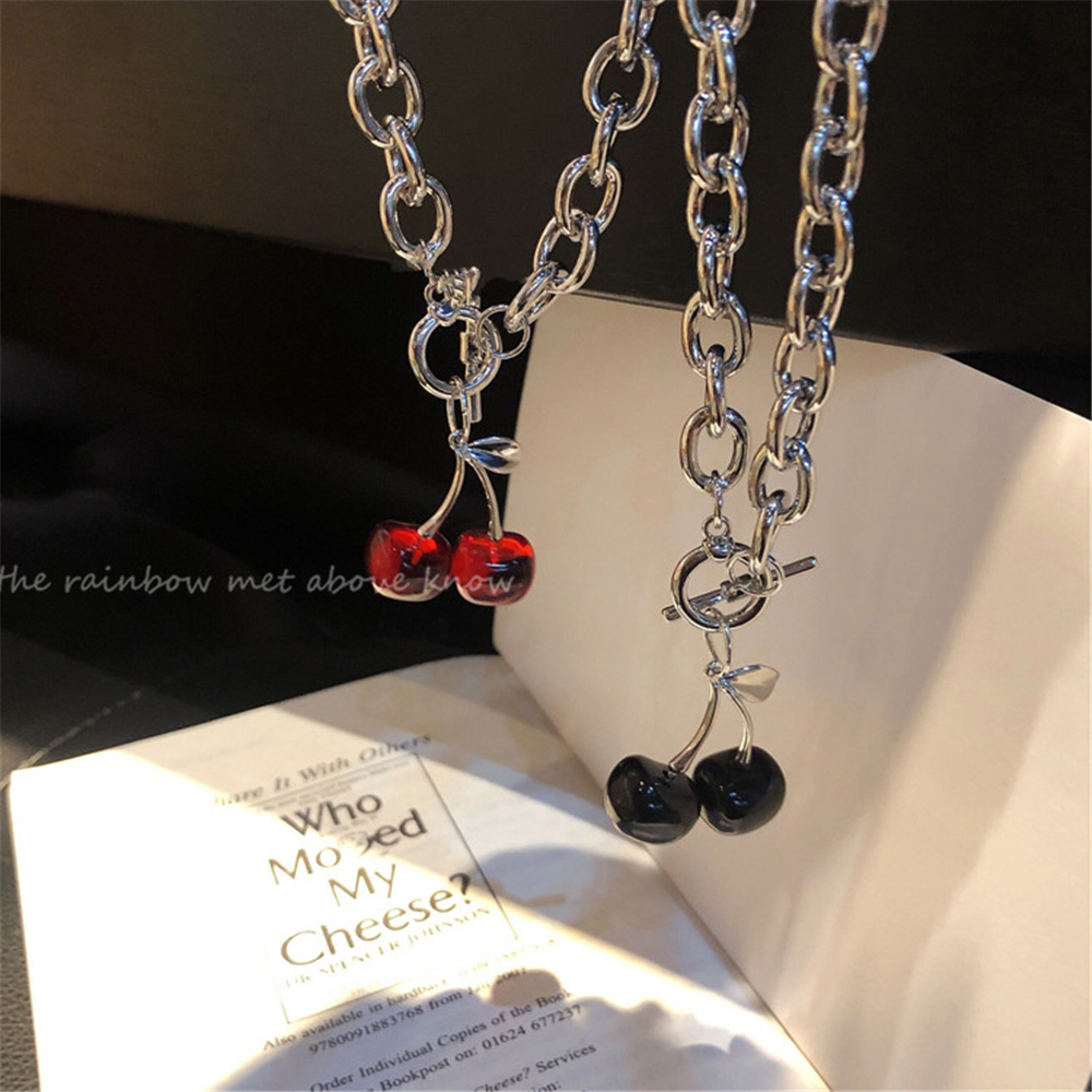Dây Chuyền Mặt Quả Cherry Phong Cách Hip Hop Cho Nữ