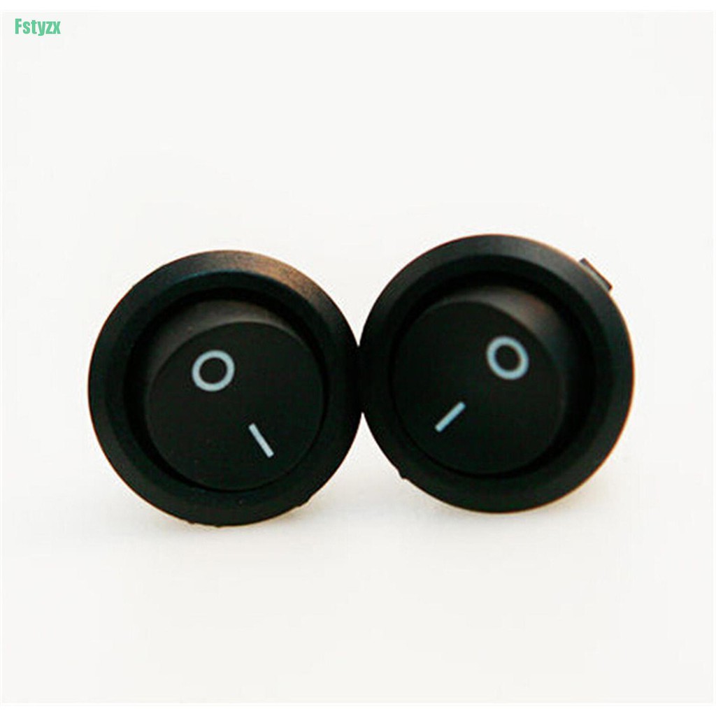 fstyzx 10PCS Mini Round Black 3 Pin SPDT ON-OFF Rocker Switch Snap-in