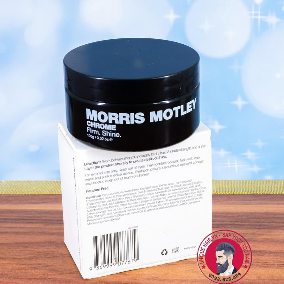 [CHÍNH HÃNG STORE HÀ NỘI] Sáp vuốt tóc cao cấp Morris Motley Chrome (hủ đen) 2020 + Tặng Lược Chaoba | RẺ VÔ ĐỊCH