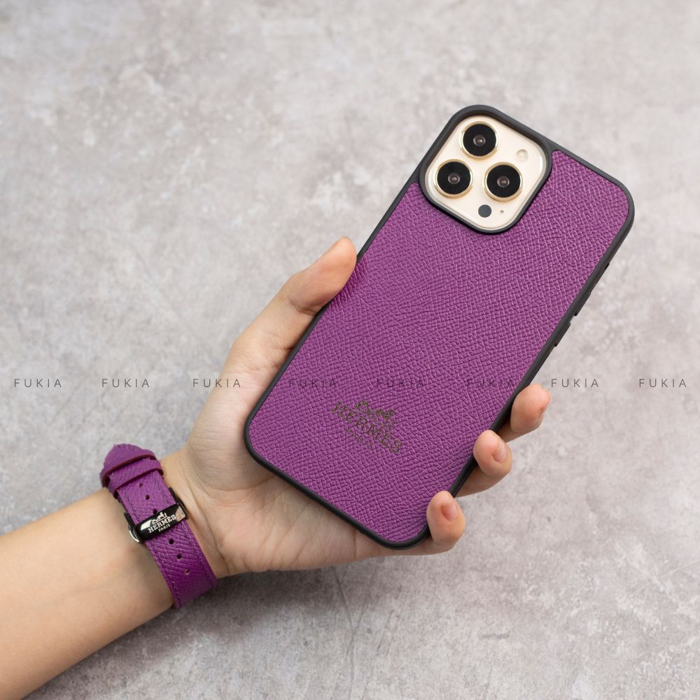 Dây da thủ công Epsom Tím dành cho Apple Watch đồng hồ thông minh Series 1/2/3/4/5/6/7/SE DDTC202