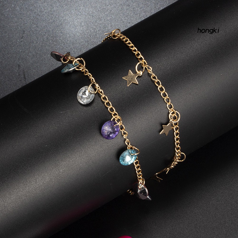 Set 2 Lắc Chân Nhiều Màu Phong Cách Boho Thời Trang Cho Nữ