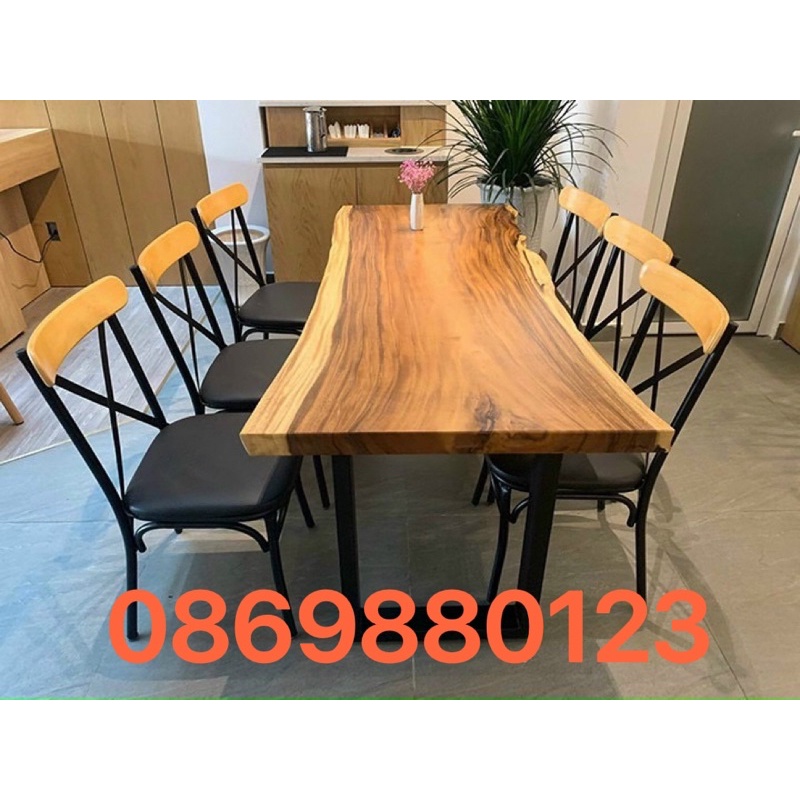 Bàn Gỗ Me Tây Ngồi Ngoài Trời , Ban Công Giá Xưởng Bàn Ghế Gỗ Tự Nhiên 60x180cm