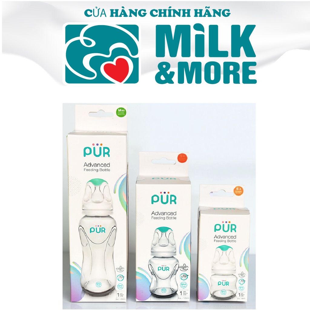 [HÀNG CHÍNH HÃNG] BÌNH SỮA PUR ADVANCED 60ML - 125ML - 250ML