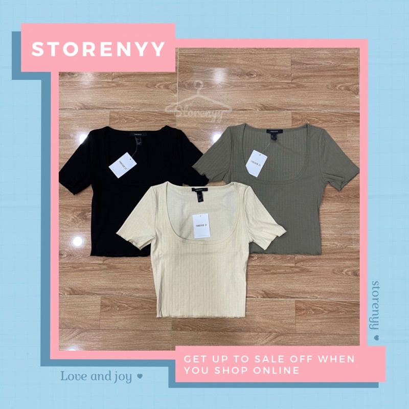 Áo Croptop Cổ U F21 VNXK • Storenyy