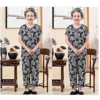 BỘ HOA MẶC NHÀ NGẮN TAY CHO NGƯỜI GIÀ