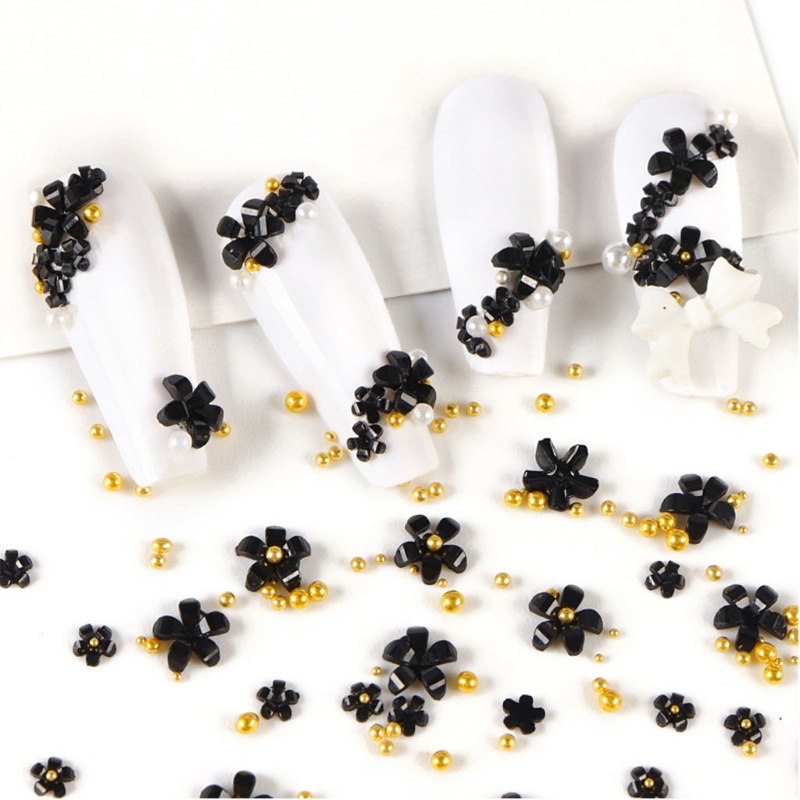 Túi phụ kiện trang trí móng tay nghệ thuật kiểu bông hoa acrylic kích thước hỗn hợp