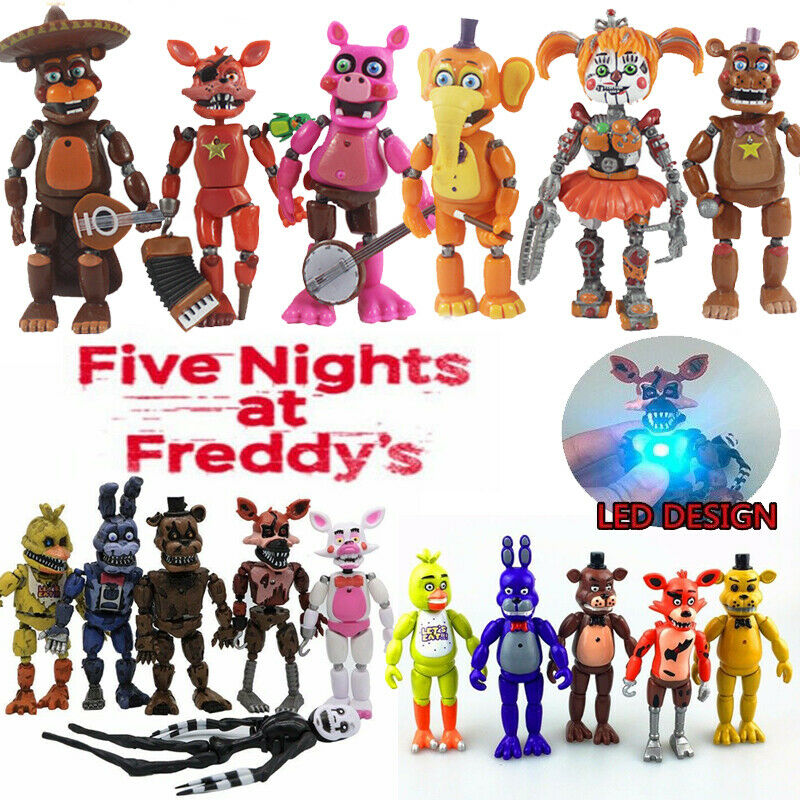 Bộ 6 Mô Hình Nhân Vật Trong Five Nights At Freddy's Có Đèn LED Độc Đáo