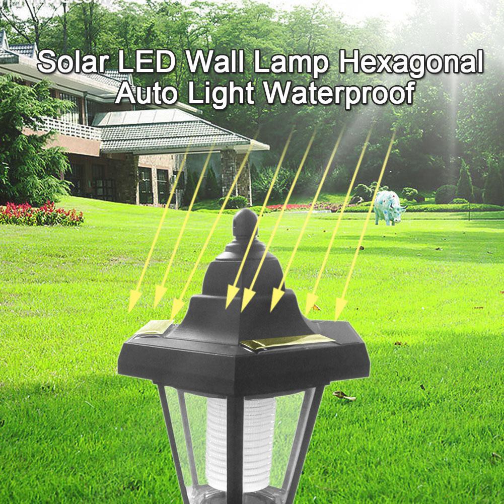 Đèn Led Gắn Tường Chống Nước Hình Lục Giác Dùng Năng Lượng Mặt Trời