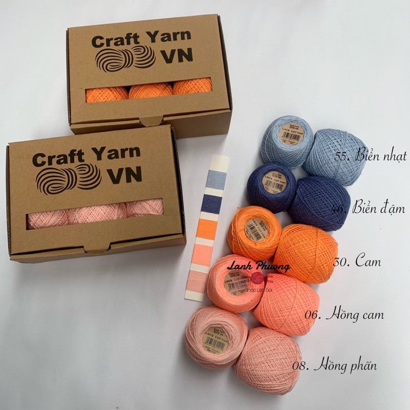 SỢI LACE COTTON MINI CRAFT YARN 50gram (bảng màu 1)