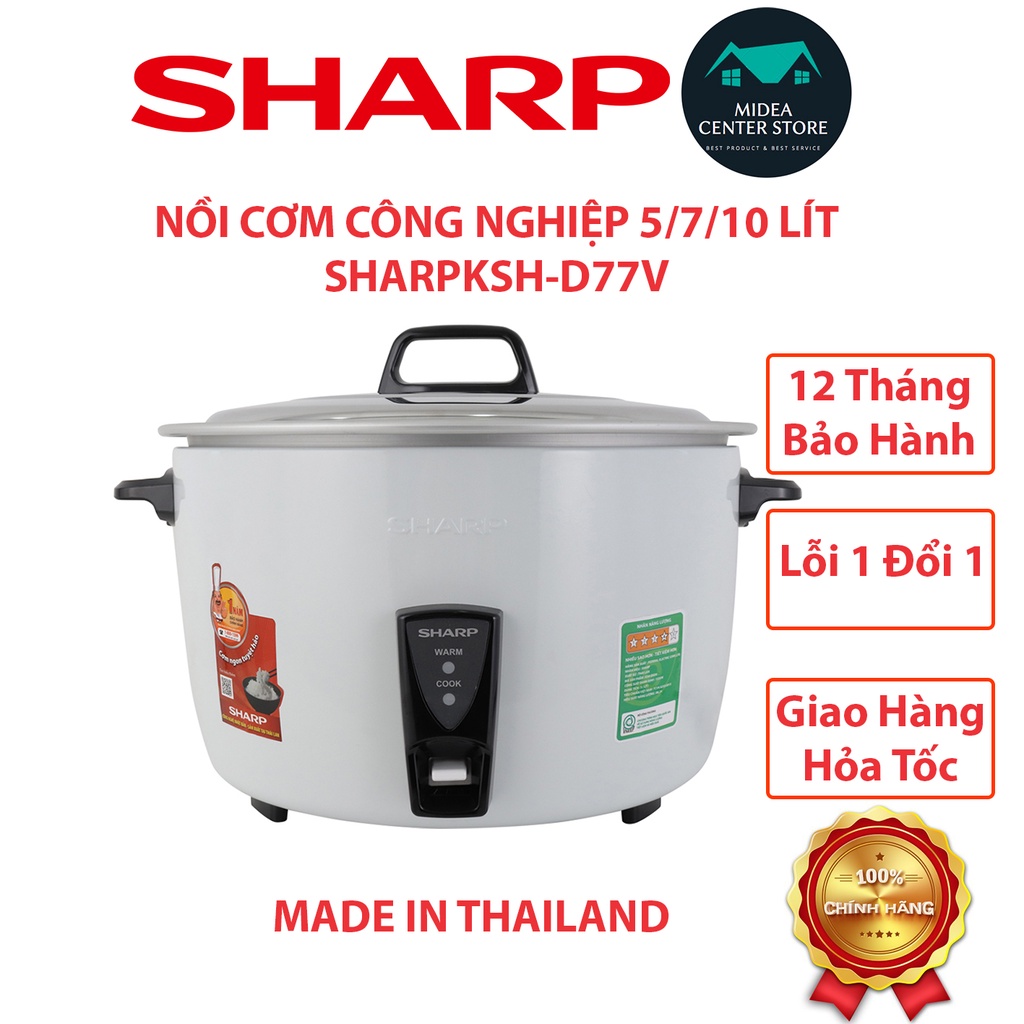 [Chính Hãng] Nồi cơm công nghiệp Sharp KSH-D77V 7 lít, lỗi 1 đổi 1, bảo hành toàn quốc