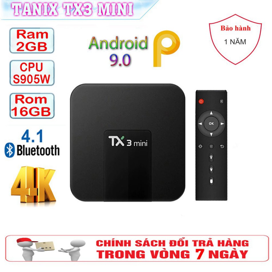 S13 FKC Android Tivi Box Tx3 Mini Ram CPU S905 - Ram 2GB, Rom 16GB - Android 9.0 52 S13