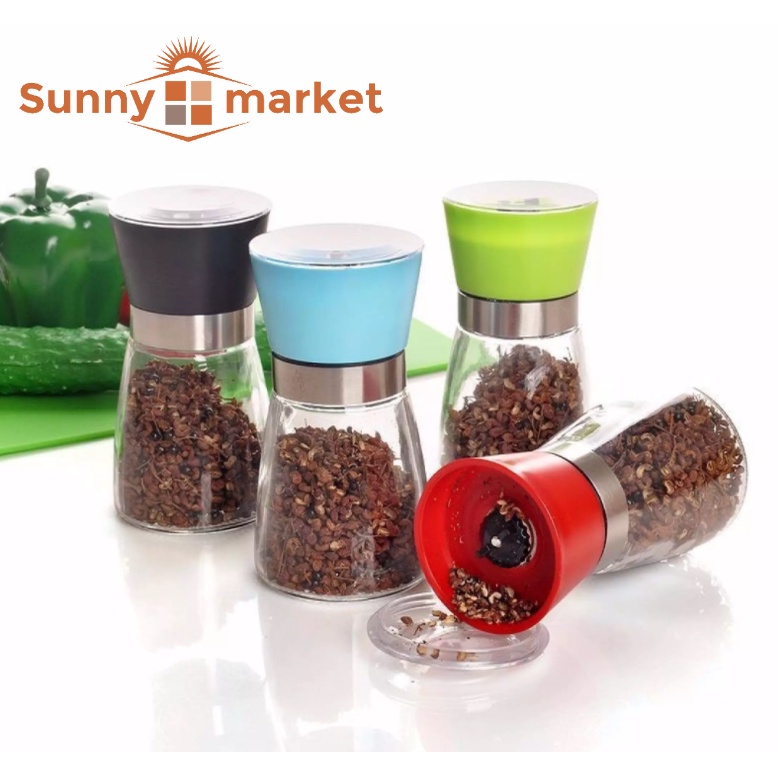 Lọ xay tiêu, Cối xay tiêu cầm tay thủy tinh, nắp chắc chắn, tiện dụng và thông minh, hũ đựng tiêu