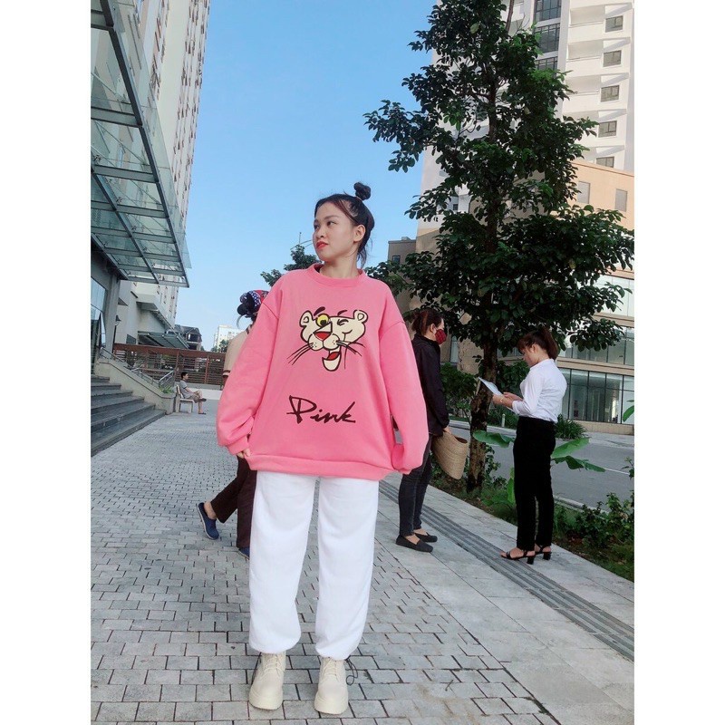 [Freeship] Áo Sweater hồng hình con hổ thời trang Miamo TP291