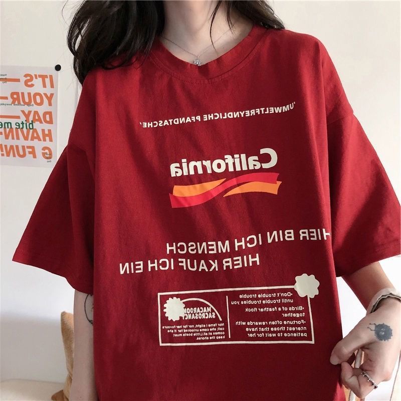 Áo Thun Ngắn Tay Dáng Rộng Phong Cách Harajuku Thời Trang Mùa Hè Mới Cho Nữ