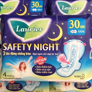 Băng vệ sinh Laurier Fresh & Free đêm chống tràn 30cm x 4 miếng