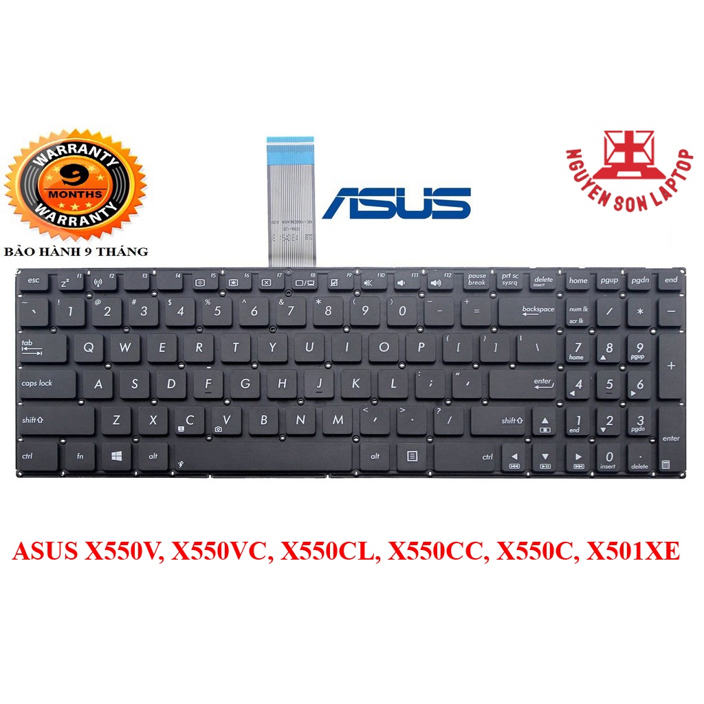 BÀN PHÍM LAPTOP ASUS X550V X550VC X550CL X550CC X550C X501XE X552...MỚI 100% BẢO HÀNH UY TÍN
