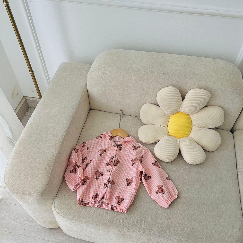 Áo khoác gấu nút gỗ thật vintage unisex dành cho bé trai bé gái 2 màu Shushibaby