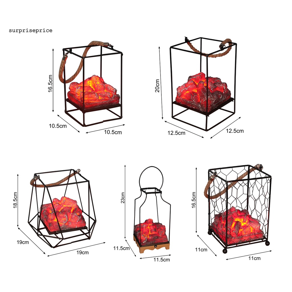 Đèn giả ngọn lửa than trang trí quán rượu/ spa độc đáo