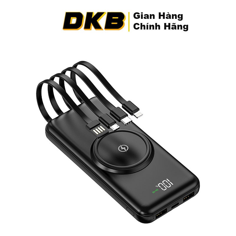 Sạc dự phòng DKB 6 in 1 sạc cùng lúc 6 thiết bị tích hợp sạc không dây bảo hành 6 tháng