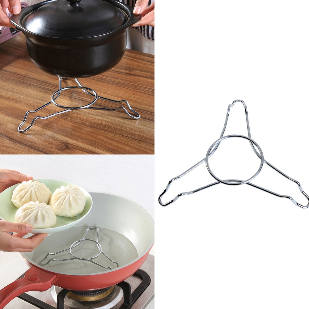 1 Khay Hấp Bánh Bao / Rau Củ Hình Tam Giác Bằng Thép Không Gỉ Dày Dặn Đa Năng