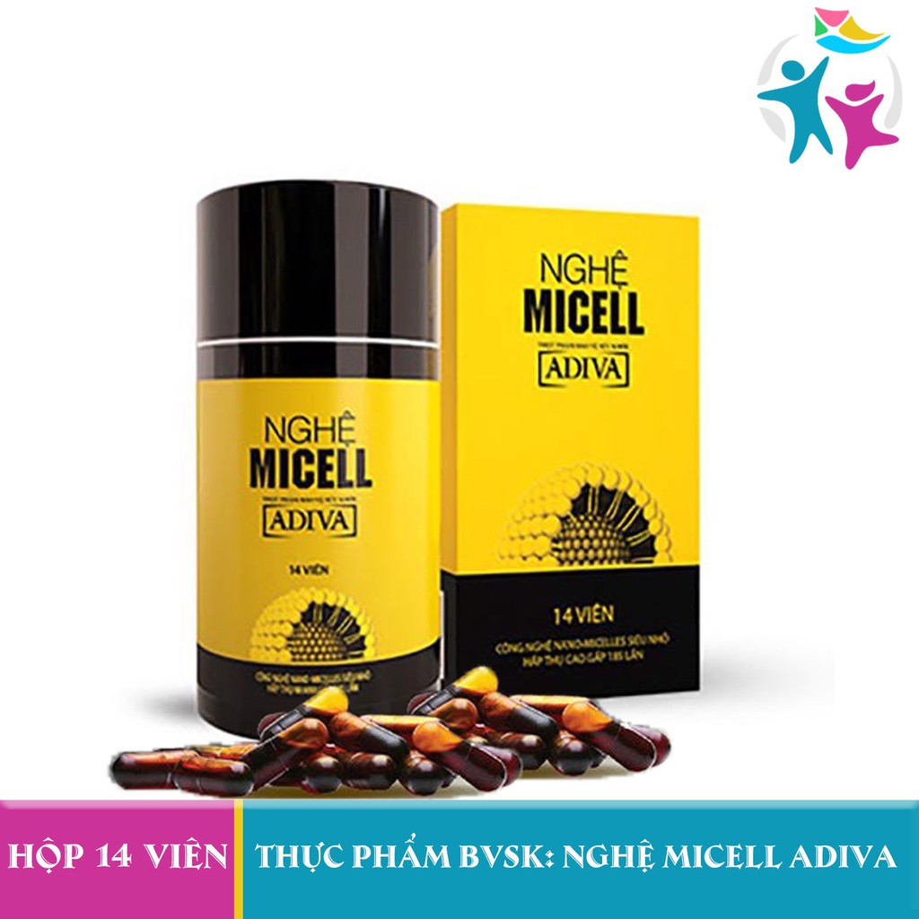 Hộp 14 Viên Nghệ Micell Adiva (14 viên 720mg/ Hộp) - Thực Phẩm Làm Đẹp Và Bảo Vệ Sức Khỏe