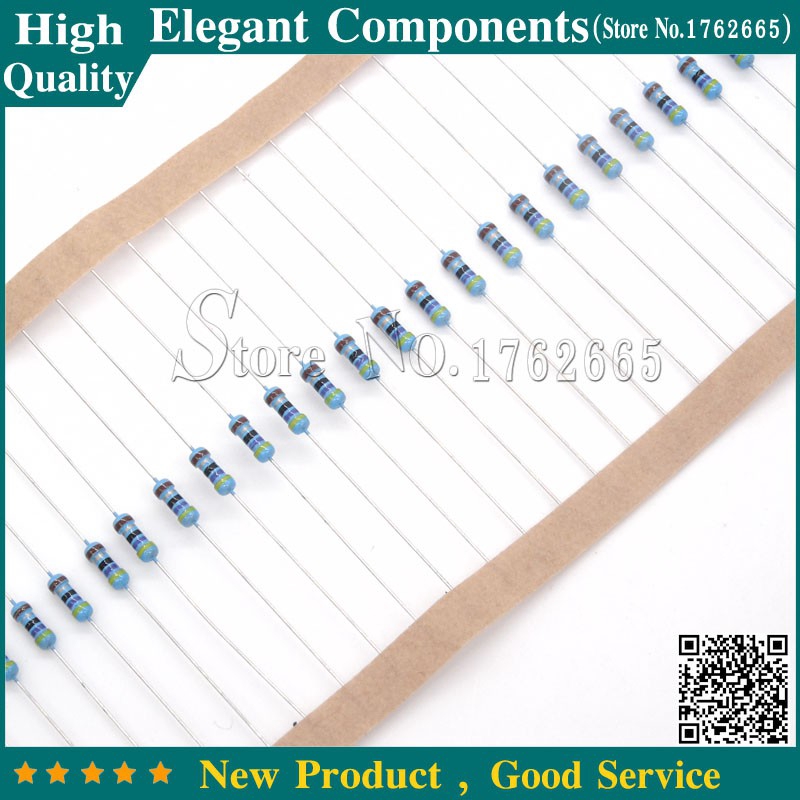 100 Chiếc Điện Trở Phim Kim Loại 1% 1 / 4W 220ohm 220 Ohm 220 Ohm 0,25W 1% RoHS