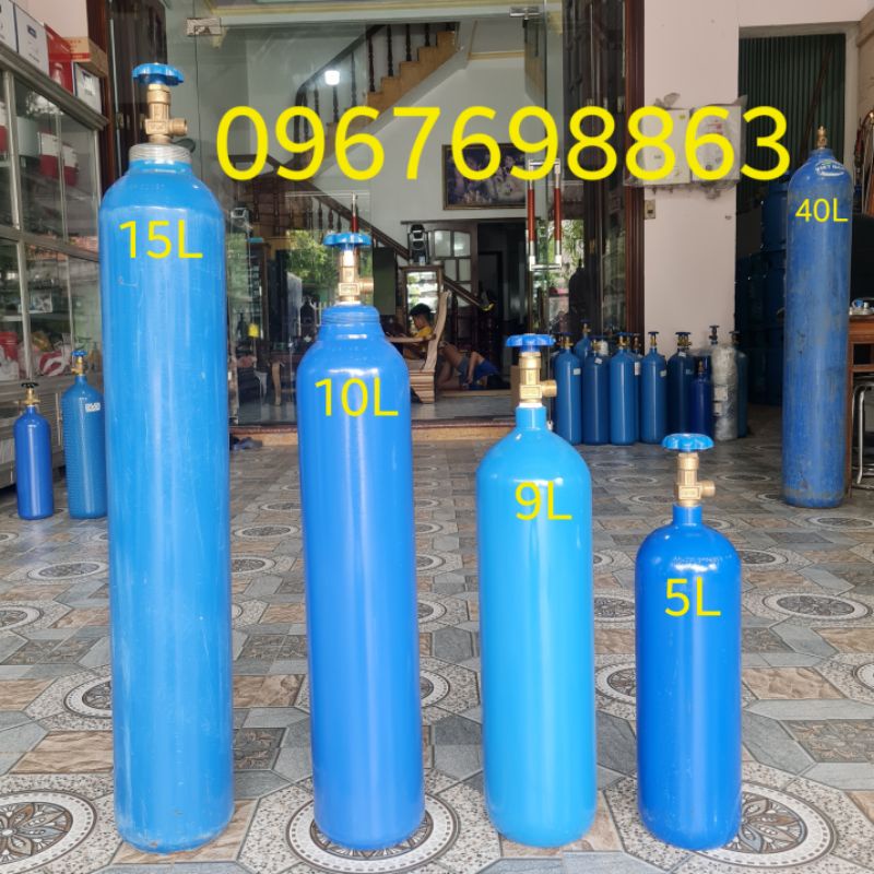 Bình oxy 5lít trọn bộ đóng gói cá cảnh và các loại hải sản