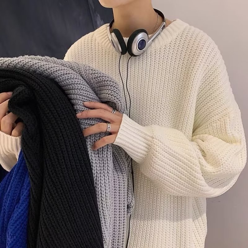 Áo Sweater Cổ Tròn Dáng Rộng Màu Trơn Thời Trang Trẻ Trung Cho Nam Nữ áo len nữ form rộng áo len đẹp áo len nam hàn quốc áo sweater unisex