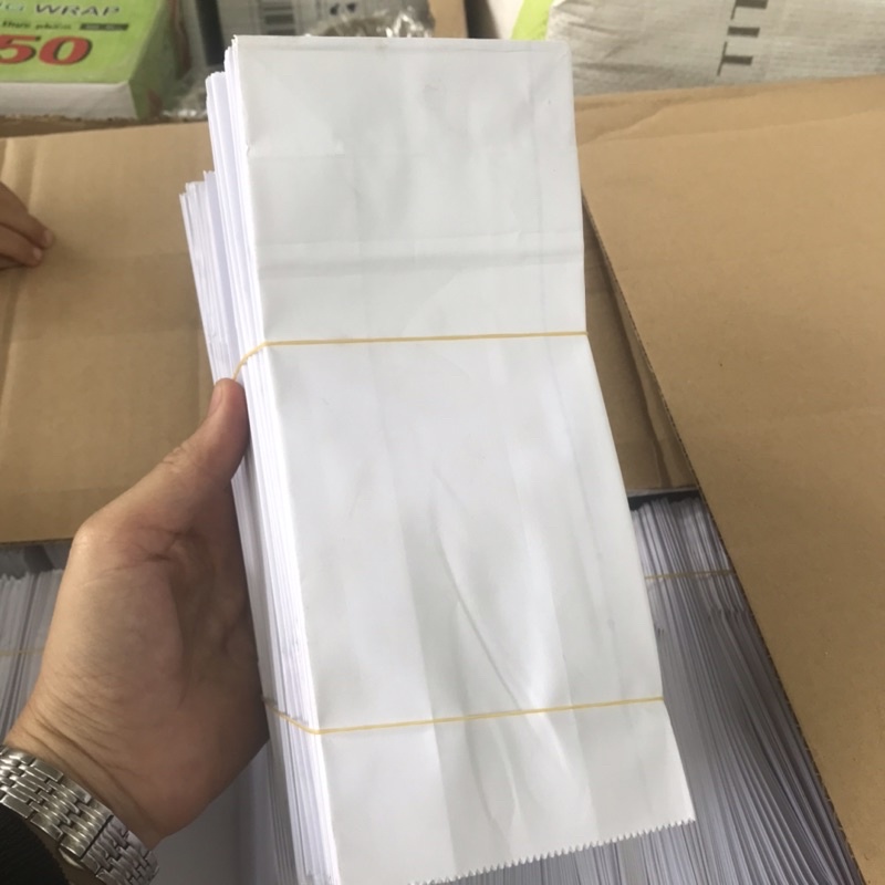 Túi giấy không in đựng bánh mì, chuối chiên hotdog