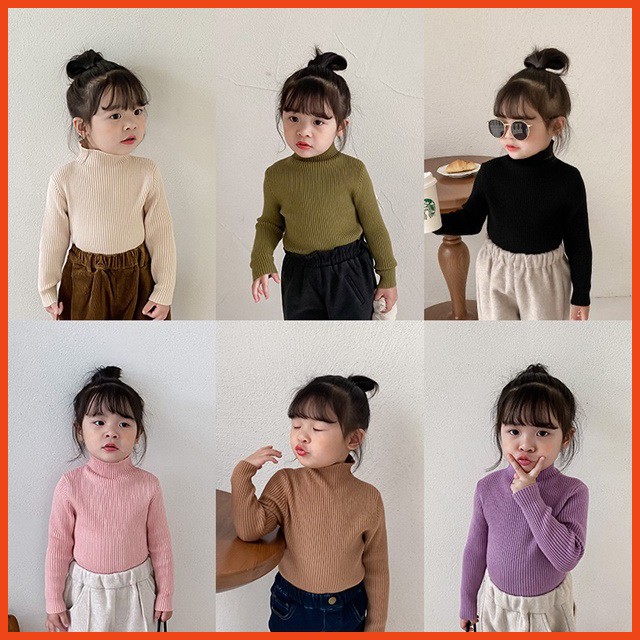 Áo len cổ lọ 3 phân cho bé gái/ trai -Hàng thu đông Hãng Ambb Kids 1-7 tuổi (kèm clip, ảnh thật)