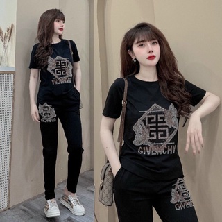 Set bộ thun nữ đính đá cao cấp