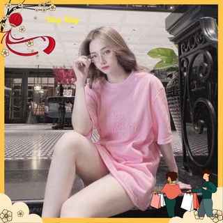 Anu41 - áo phông nữ cộc tay bb dập nổi xanh hồng