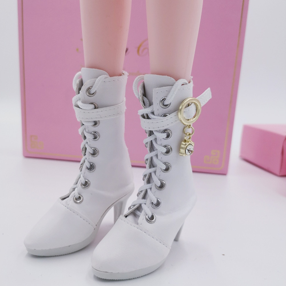 Giày Boot Màu Trắng 60cm Dành Cho Búp Bê 1 / 3 bjd 18 inch 1 / 3
