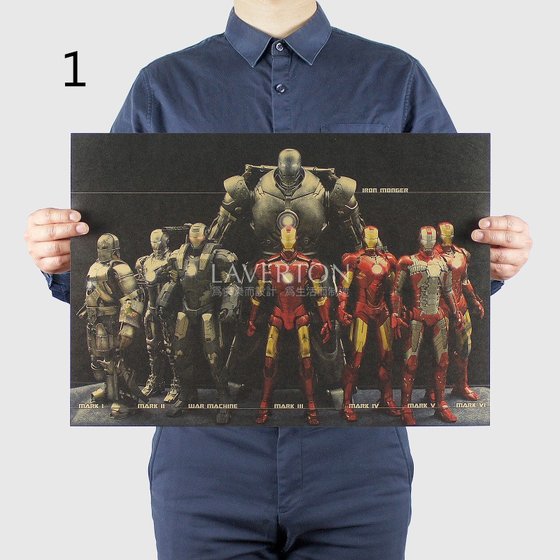 Poster hình siêu anh hùng Marvel phong cách retro